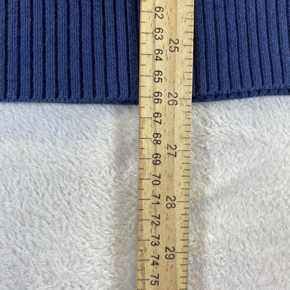 Eddie Bauer Sweater Mens L Navy Blue 1/4 Zip Pullover 100% Cotton - Picture 6 of 8